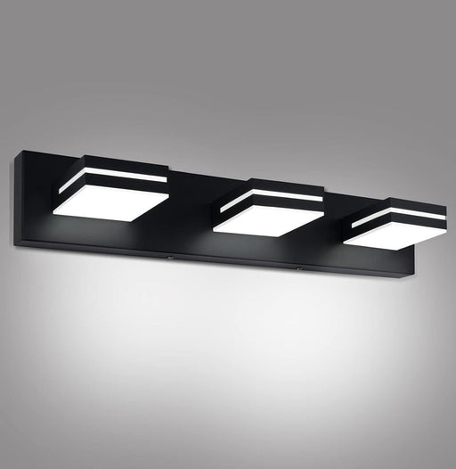 OKELI Modern Bathroom Vanity Light Fixtures LED 3-Light 360° Rotatable Matte Black Bathroom Lights - okeli lights