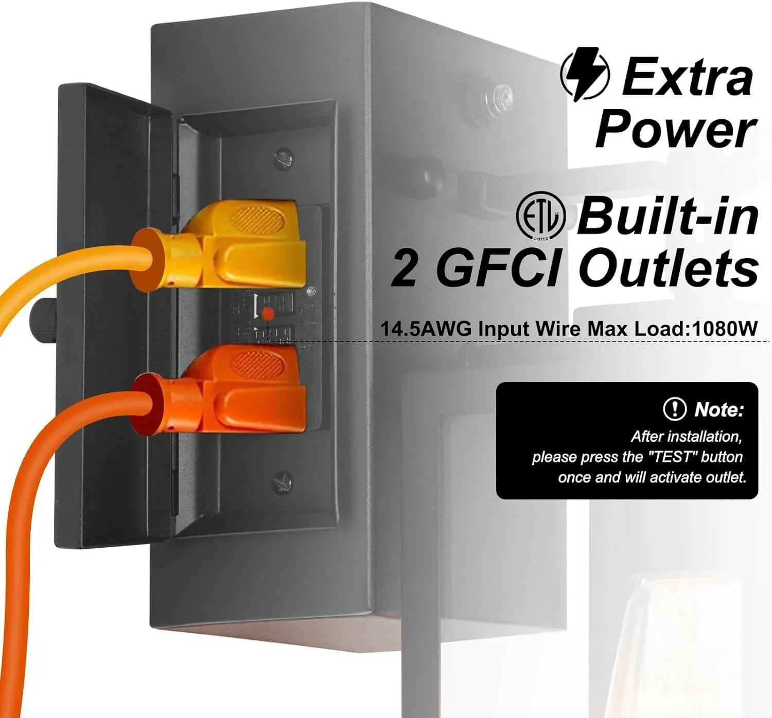 Outdoor Wall Lights Dusk to Dawn Waterproof Anti-Rust with GFCI Outlet - okeli lights