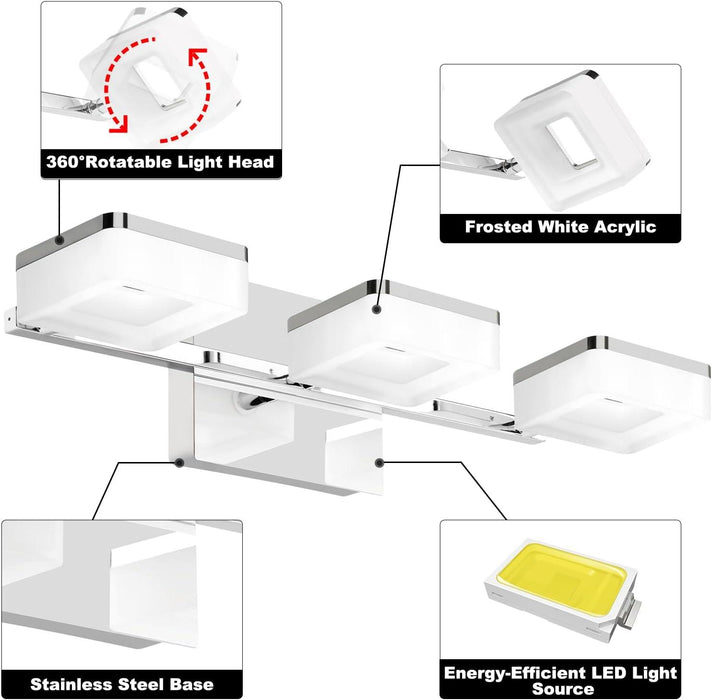 OKELI Dimmable Bathroom Light Fixtures Bubble Crystal Vanity Light