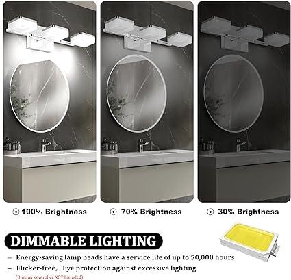 OKELI Dimmable Bathroom Light Fixtures 3 Light Chrome Bubble Crystal Bathroom Vanity Light Modern LED - okeli lights