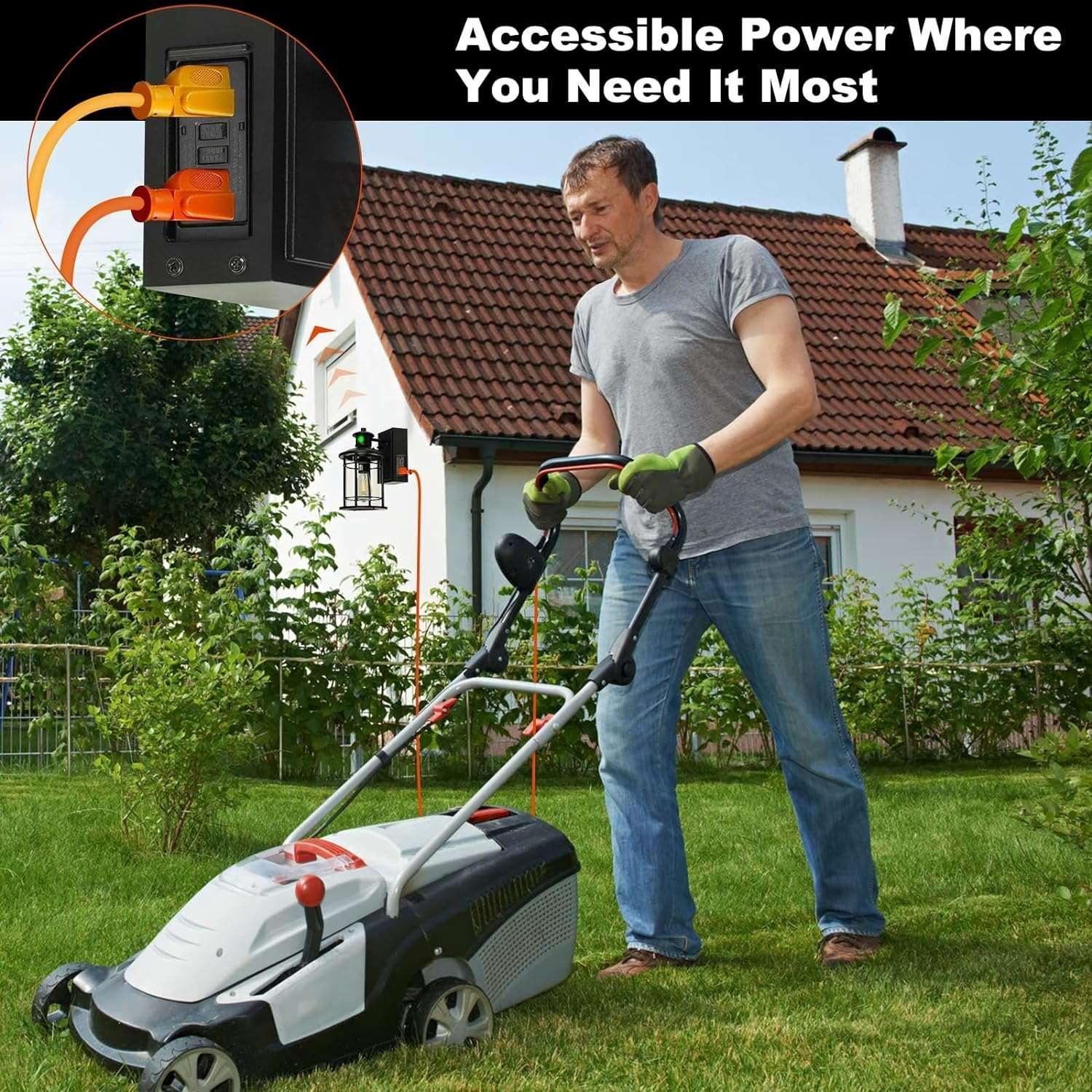 Porch Lights with GFCI Outlet, Dusk to Dawn Motion Sensor Outdoor Wall Lights - okeli lights