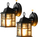 Outdoor Wall Lights, 2 Pack Dusk to Dawn Porch Fixtures Wall Mounted - okeli lights