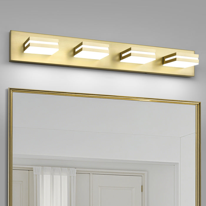 Bathroom Vanity Light Fixtures Brushed Nickel and Gold LED Dimmable Modern Wall Mounted Lighting