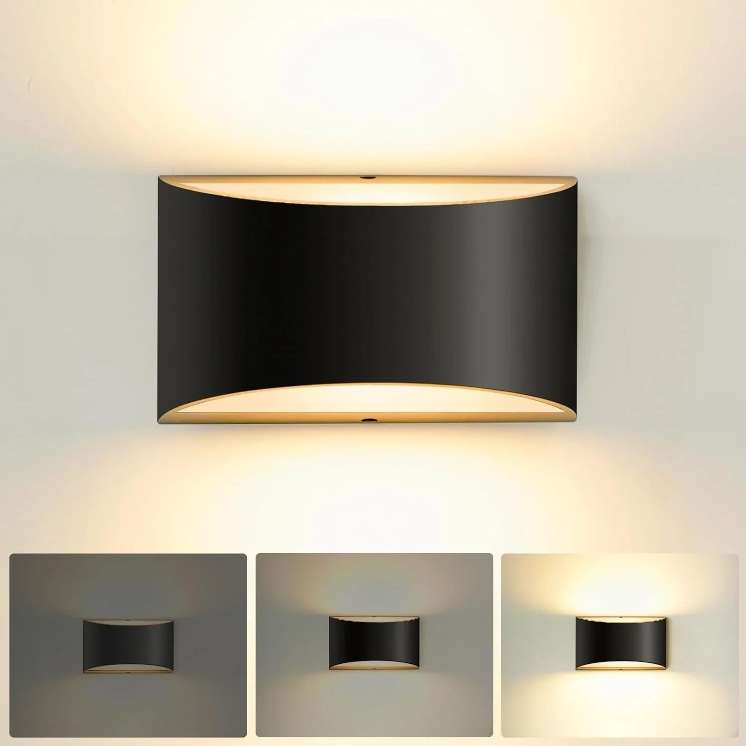 OKELI Modern Black LED Wall Sconces, 1 Pack Up and Down Indoor Wall Lights, Hardwired Sconces - okeli lights