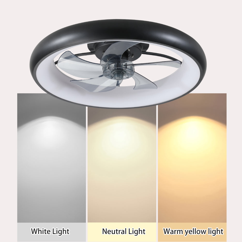 Modern Ceiling Fan with Lights Dimmable LED Quiet Design