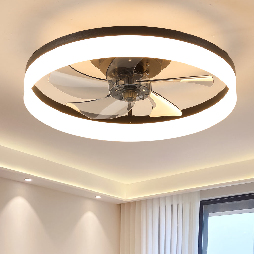 Ceiling Fans with Lights Dimmable LED Embedded installation of thin modern ceiling fans