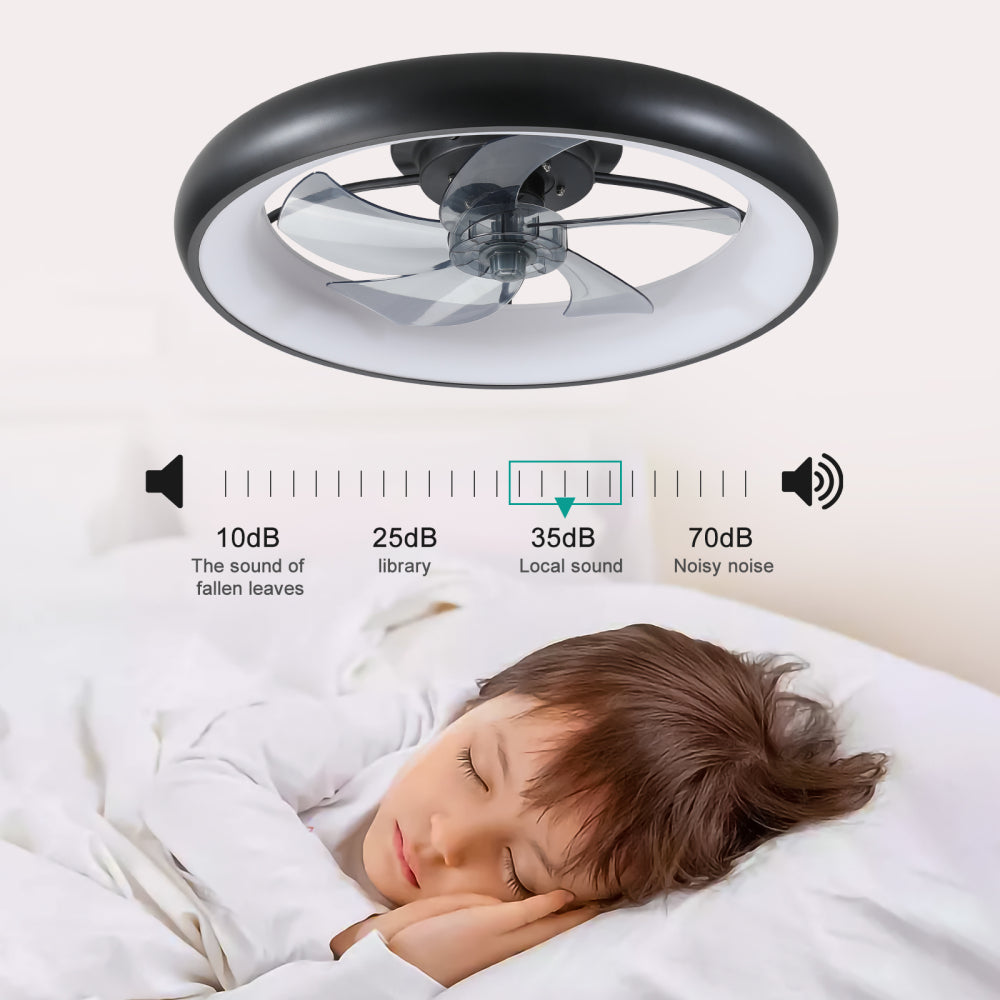 Modern Ceiling Fan with Lights Dimmable LED Quiet Design
