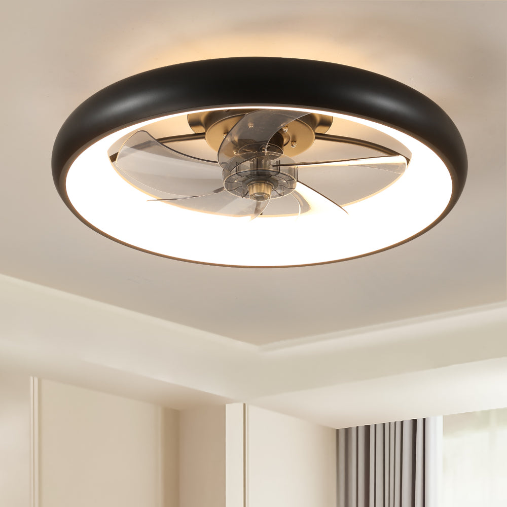 Modern Ceiling Fan with Lights Dimmable LED Quiet Design