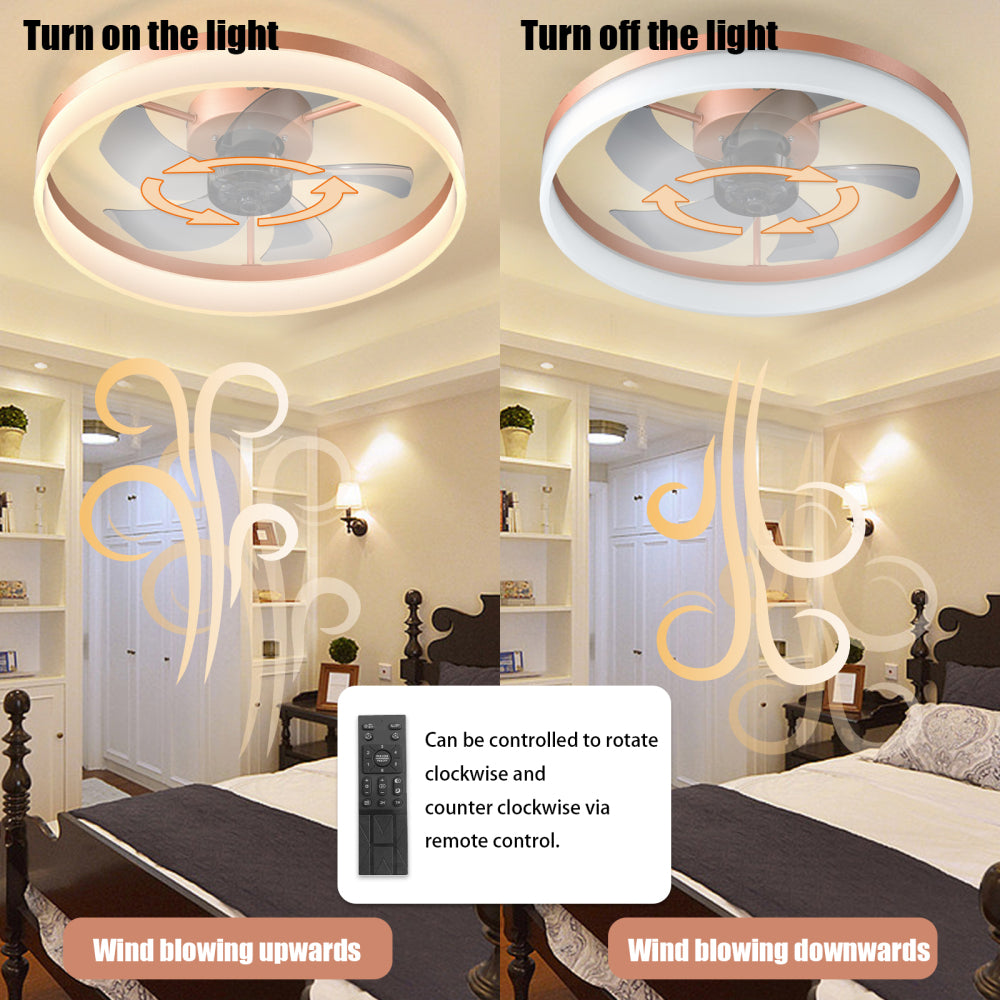 Ceiling Fans with Lights Dimmable LED Embedded installation of thin modern ceiling fans