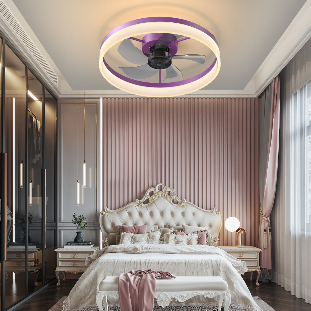 Ceiling Fans with Lights Dimmable LED Embedded installation of thin modern ceiling fans