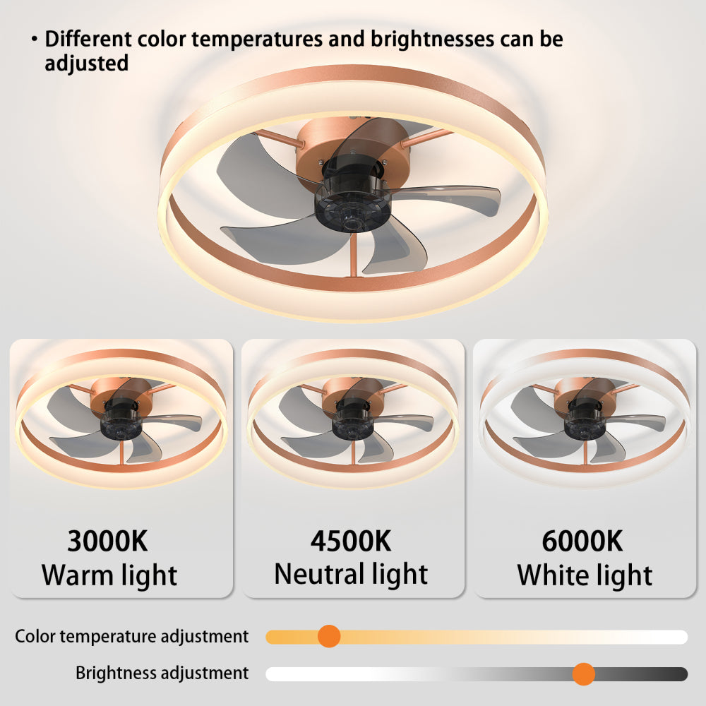 Ceiling Fans with Lights Dimmable LED Embedded installation of thin modern ceiling fans