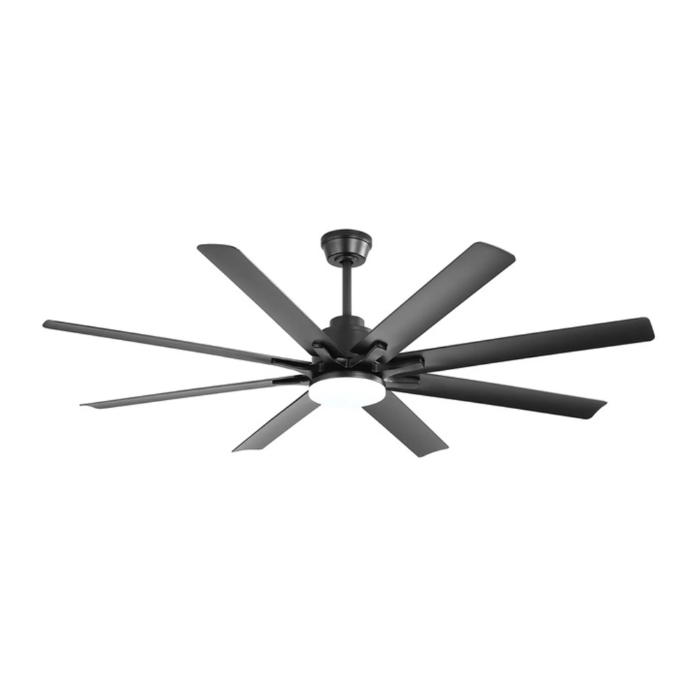 66" Modern Smart Ceiling Fan with LED Light, Dimmable, 8 ABS Blades, Quiet Reversible DC Motor, Remote & App Control
