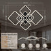Modern Ceiling Light LED Dimmable Acrylic Square 6+1 Rings with Remote - okeli lights
