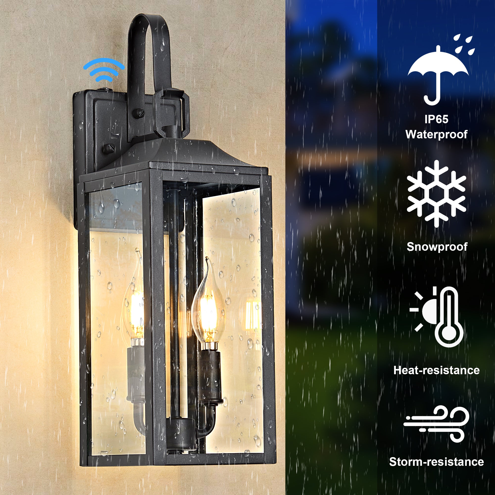 Outdoor Lighting Fixtures Dusk to Dawn Wall Sconce Front Porch Exterior Light 1-Pack