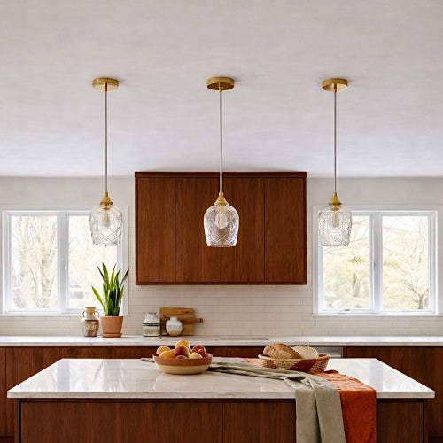 Mid-Century Modern Classic Design Pendant Lamp Gold and Clear