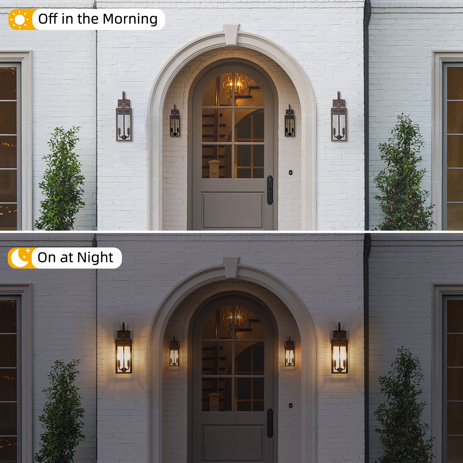 Outdoor Lighting Fixtures Dusk to Dawn Wall Sconce Front Porch Exterior Light 1-Pack
