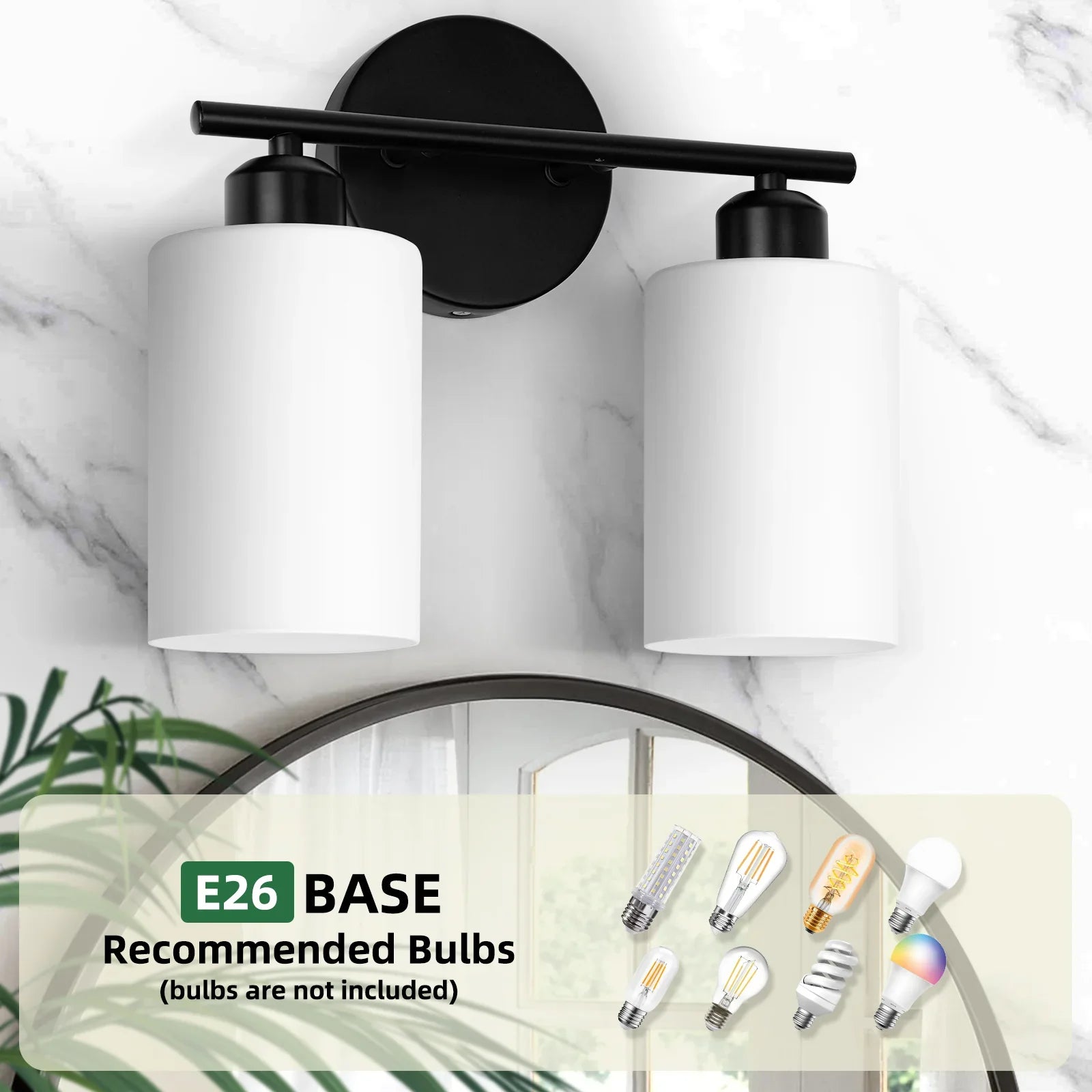 Bathroom Light Fixtures Modern Vanity Lights with Frosted Glass Shades 2-Light - okeli lights