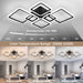 Modern Ceiling Light LED Dimmable Acrylic Square 6+1 Rings with Remote - okeli lights