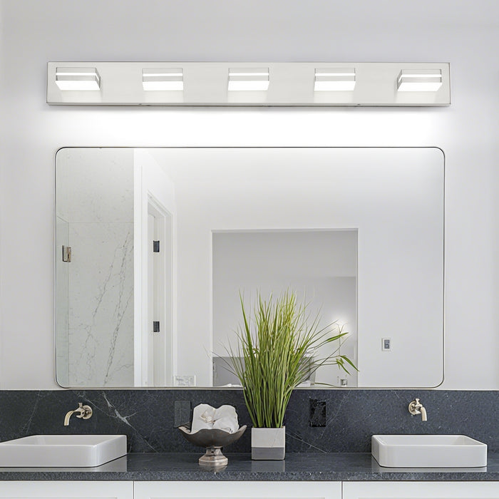 5-Light Bathroom Vanity Modern LED Light Over Mirror Dimmable Mirror Front Lighting