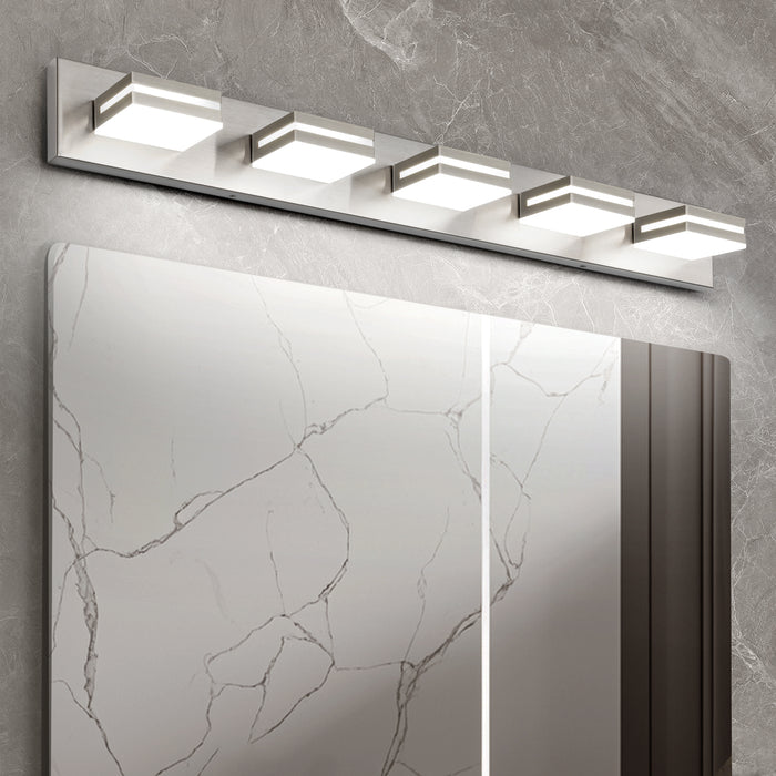 5-Light Bathroom Vanity Modern LED Light Over Mirror Dimmable Mirror Front Lighting