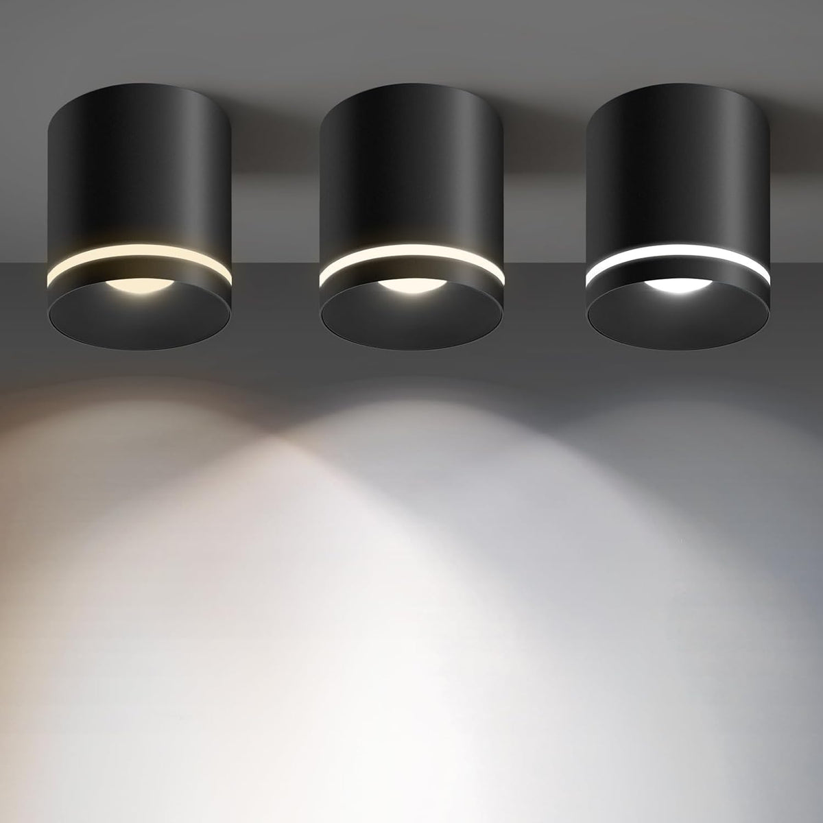 OKELI 5.9" LED Cylinder Flush Mount Ceiling Light, 20W 1800LM, 3CCT 2700K-6000K Dimmable 1-3 Pack