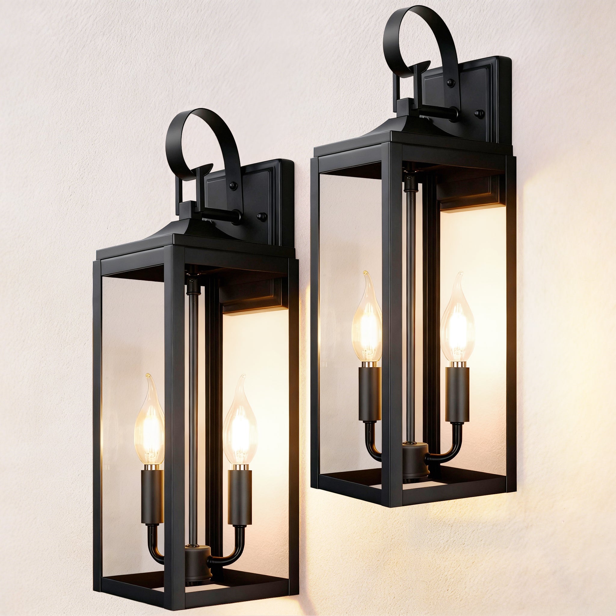Outdoor Lighting Fixtures Dusk to Dawn Wall Sconce Front Porch Exterior Light 1-Pack