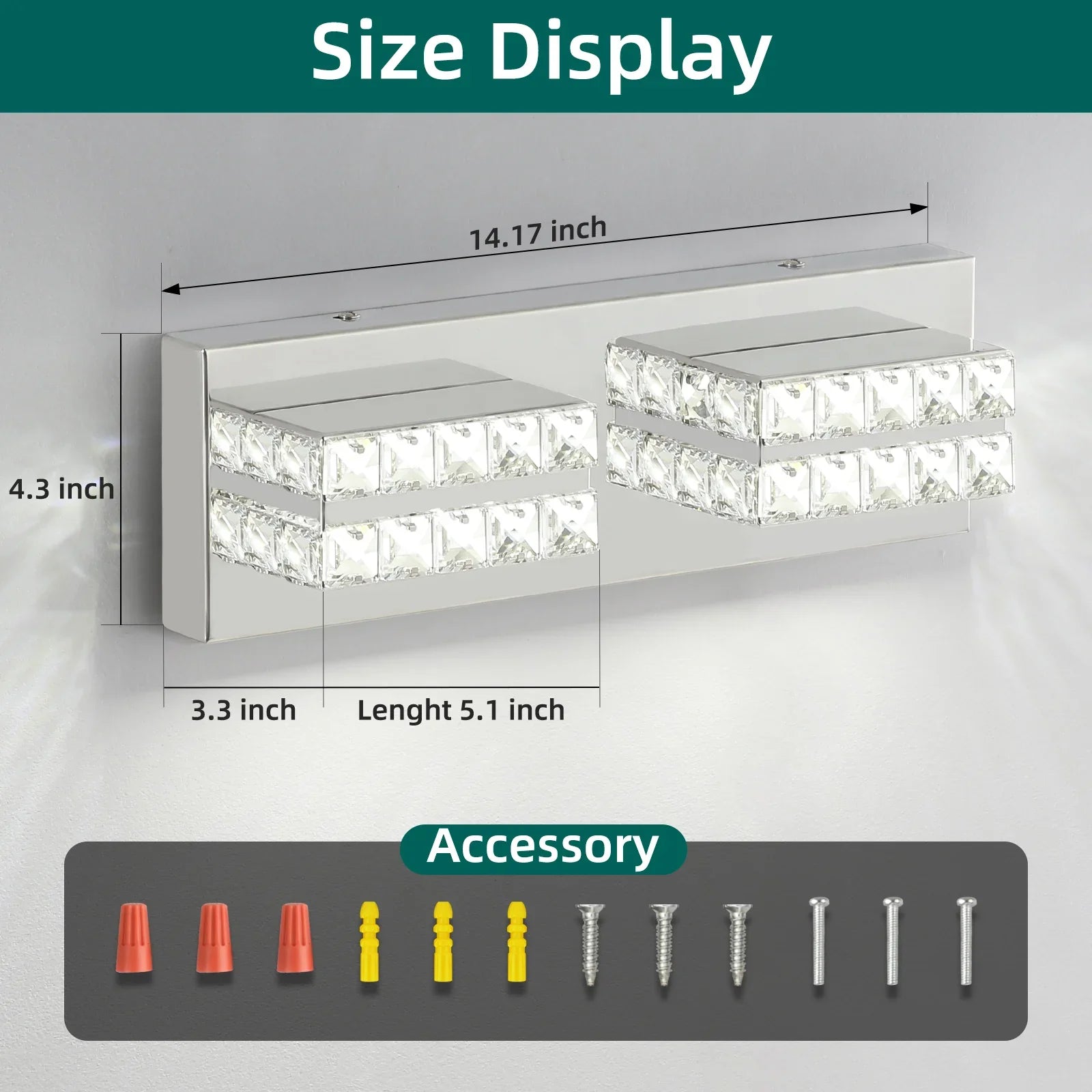 Crystal Bathroom Lighting Fixtures Over Mirror 2Light Chrome Modern Vanity Wall Light - okeli lights