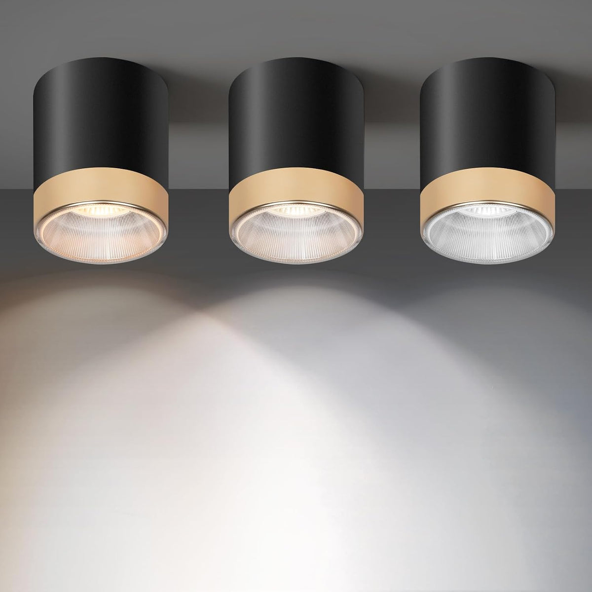 OKELI 24W LED Cylinder Flush Mount Ceiling Light, 2300LM 3CCT 2700K-6000K Dimmable