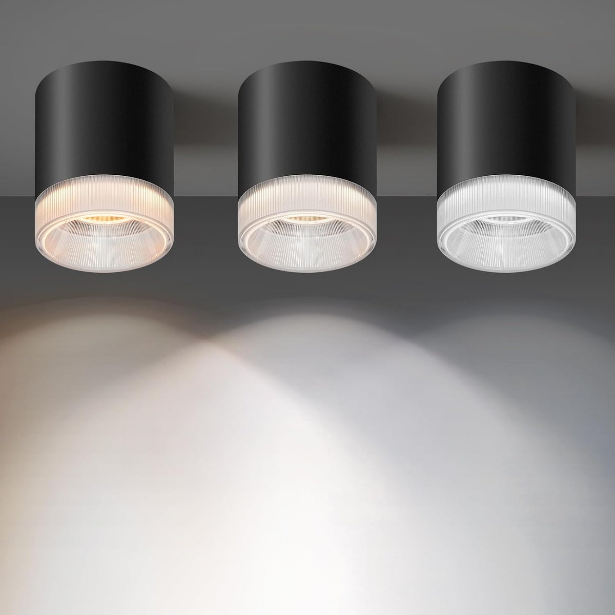OKELI 24W LED Cylinder Flush Mount Ceiling Light, 2300LM 3CCT 2700K-6000K Dimmable