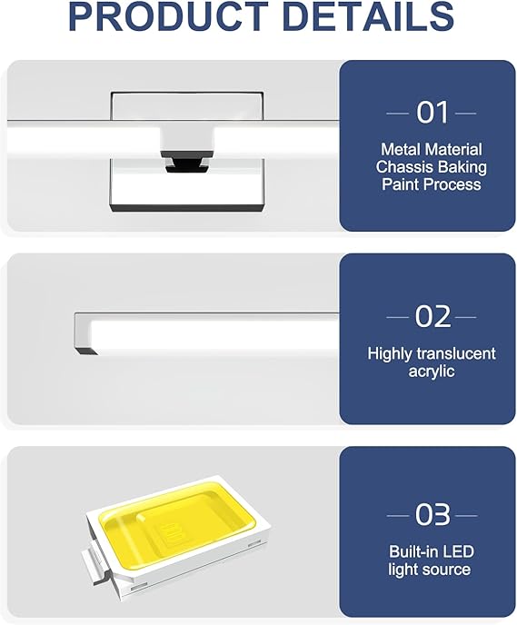 LED Vanity Light Dimmable 5CCT Modern Bathroom Light Fixtures