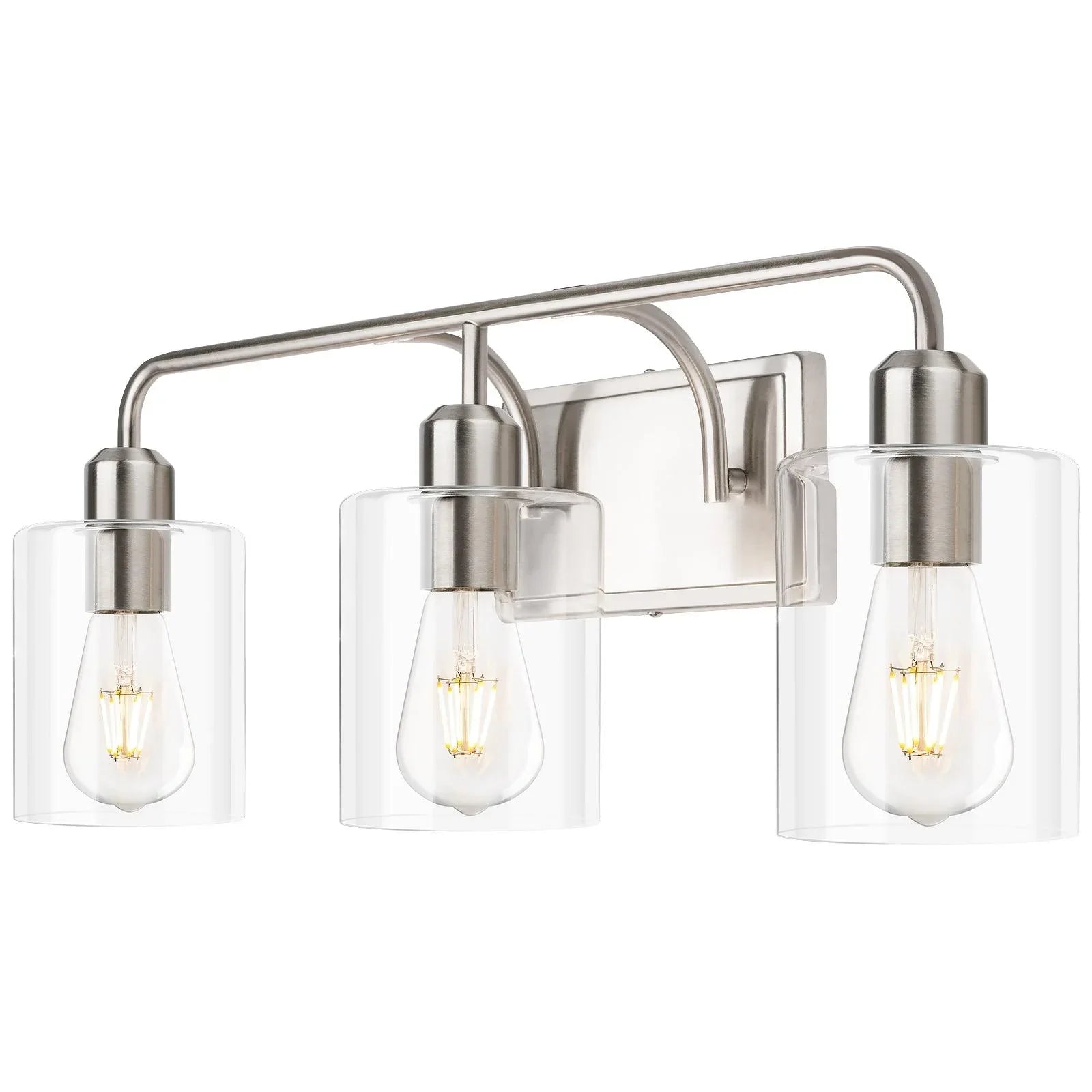 Bathroom Light Fixtures with Clear Glass Shade Modern Style - okeli lights