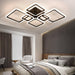 Modern Ceiling Light LED Dimmable Acrylic Square 6+1 Rings with Remote - okeli lights