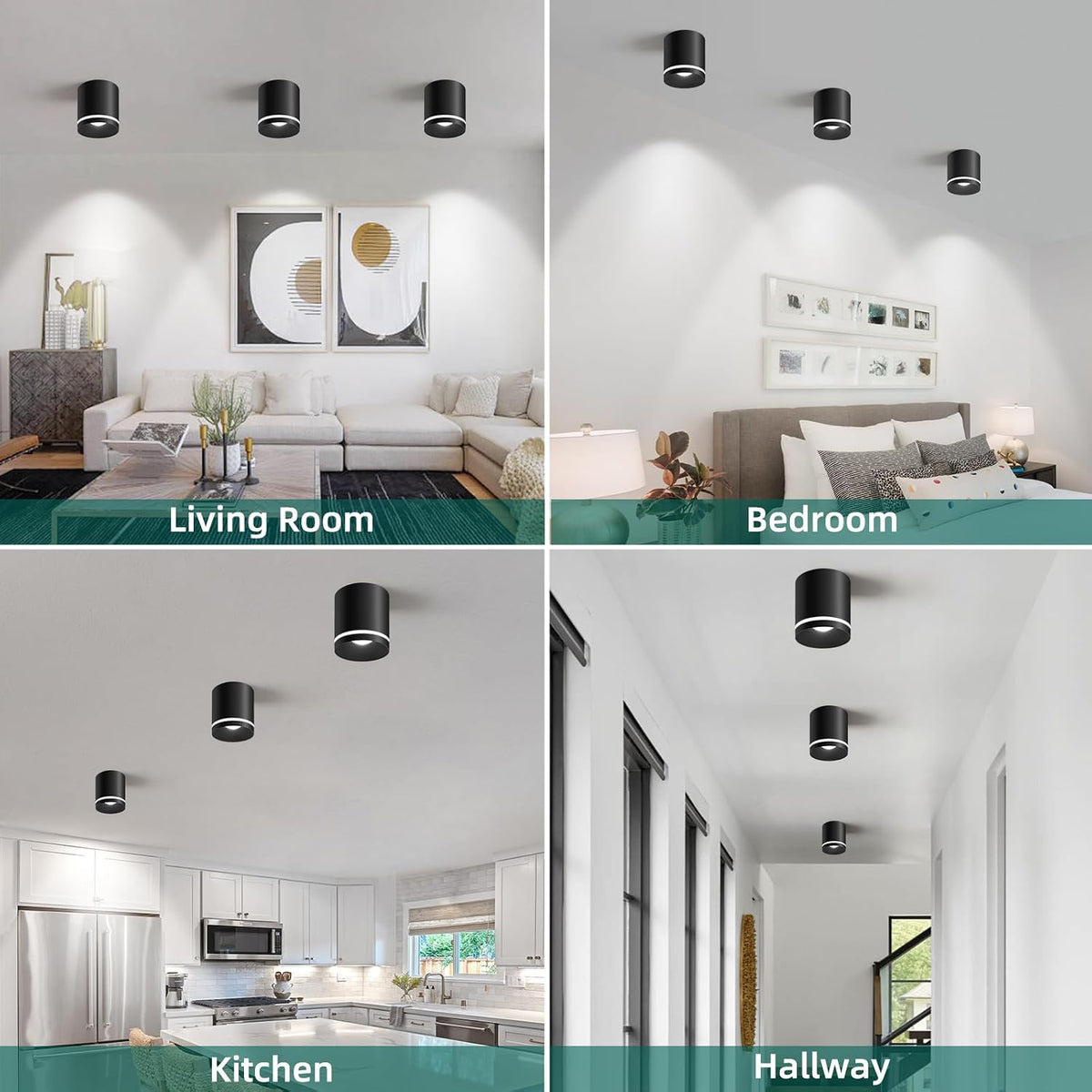 OKELI 5.9" LED Cylinder Flush Mount Ceiling Light, 20W 1800LM, 3CCT 2700K-6000K Dimmable 1-3 Pack