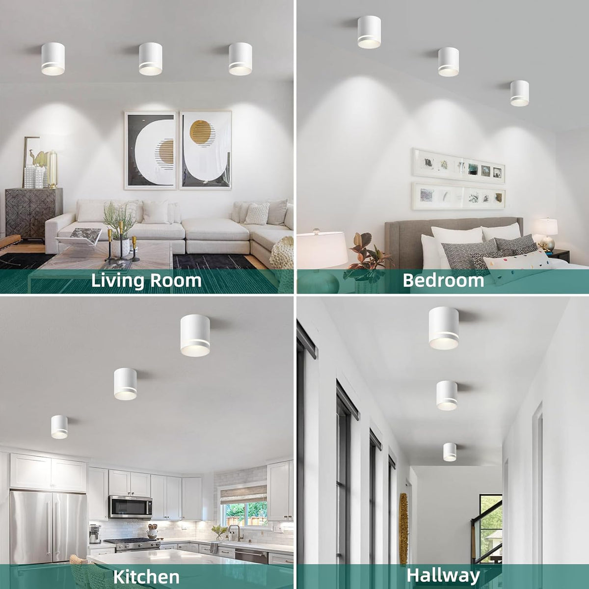 OKELI 5.9" LED Cylinder Flush Mount Ceiling Light, 20W 1800LM, 3CCT 2700K-6000K Dimmable 1-3 Pack