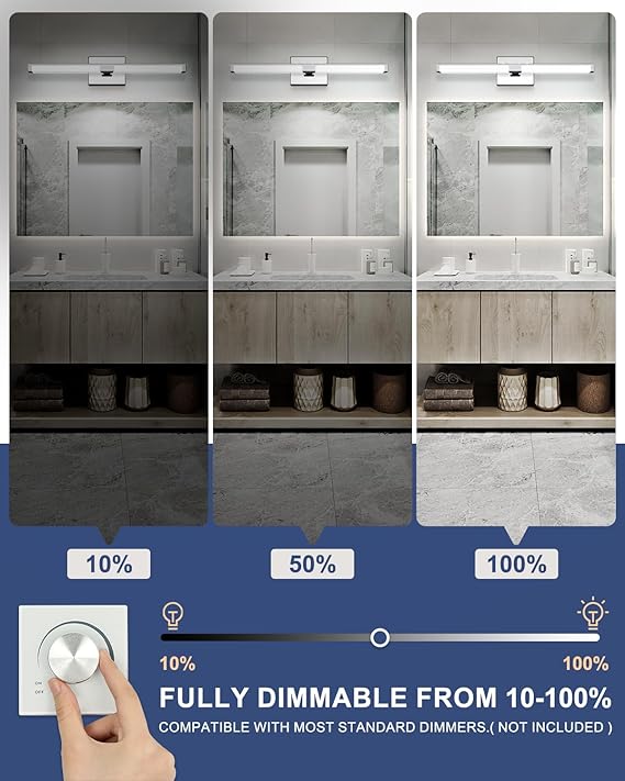 LED Vanity Light Dimmable 5CCT Modern Bathroom Light Fixtures