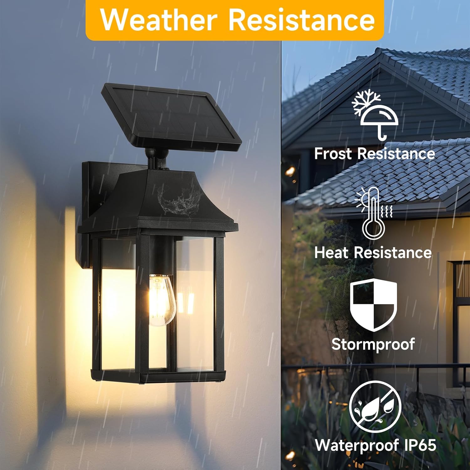 OKELI Solar Porch Light with Motion Sensor & Dusk to Dawn