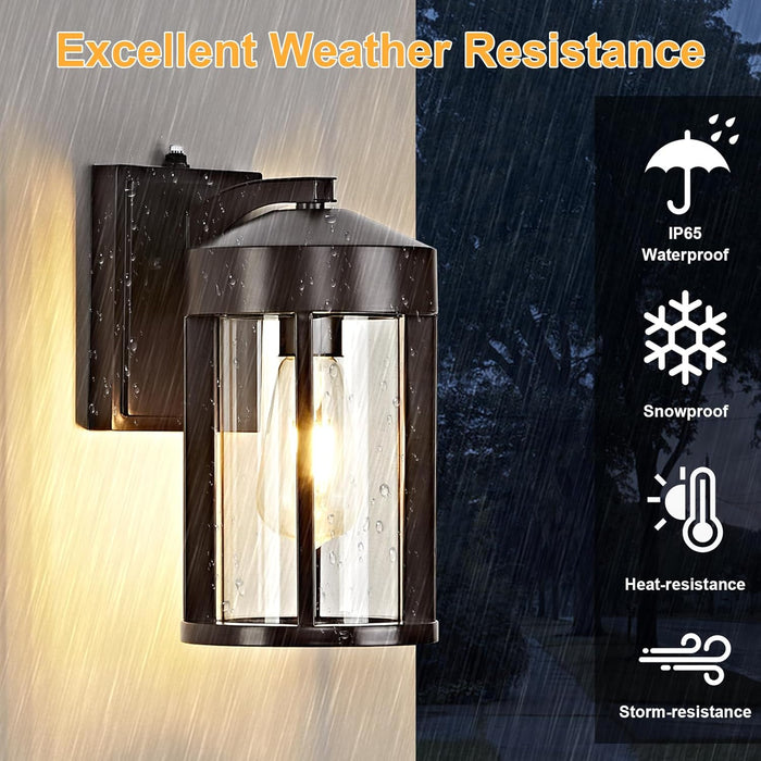 OKELI Dusk to Dawn Coffee-Bronze Outdoor Wall Lights Fixture with Photocell Sensor