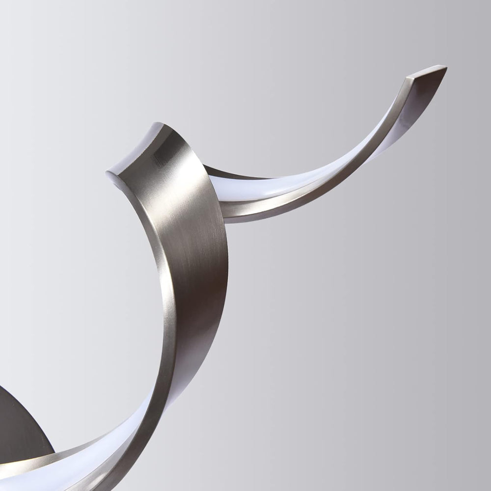 24-Inch Modern Spiral LED Bathroom Vanity Light, Dimmable Black Wall Light Fixture for Bathroom Mirror