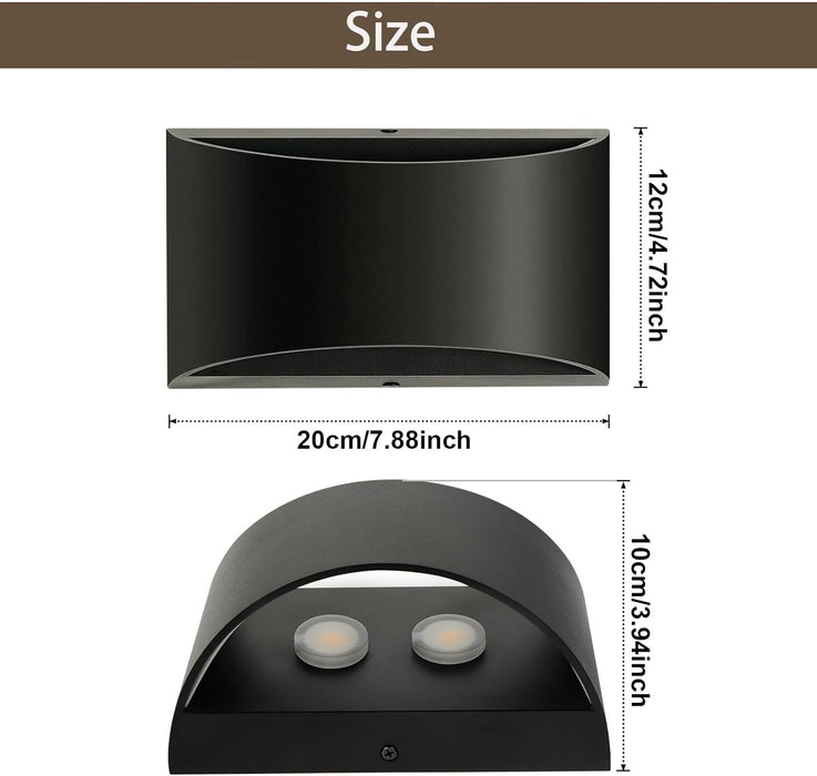OKELI Modern Black LED Wall Sconces, 1 Pack Up and Down Indoor Wall Lights, Hardwired Sconces