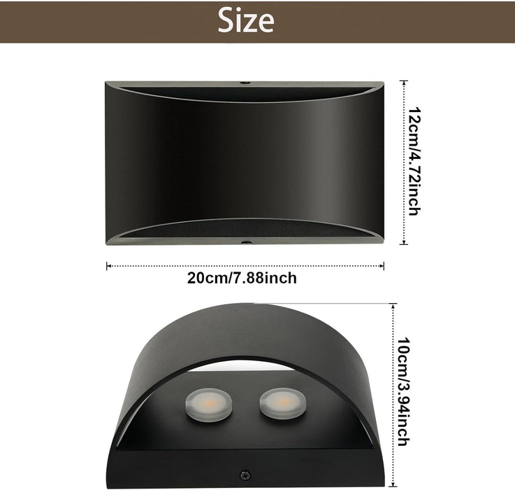 OKELI Modern Black LED Wall Sconces, 1 Pack Up and Down Indoor Wall Lights, Hardwired Sconces - okeli lights