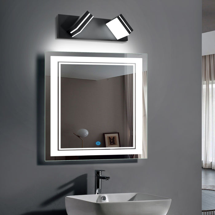 LED Modern Black Bathroom Vanity Lights Over Mirror 360° Rotatable Wall Sconce Lighting - okeli lights