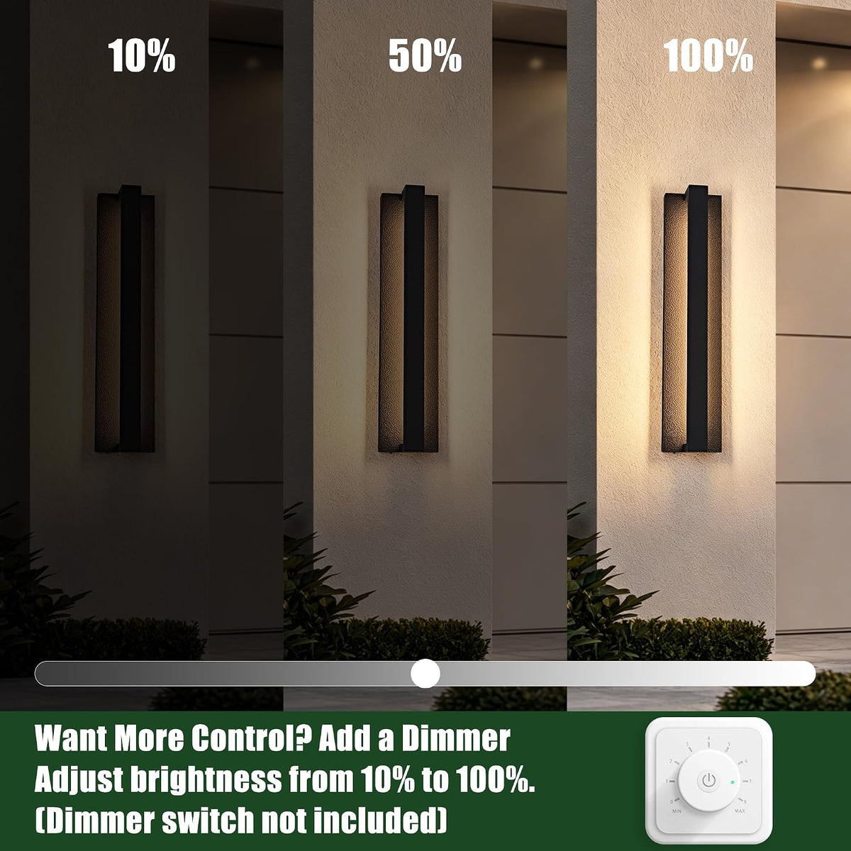 OKELI Modern Black LED Dimmable Outdoor Wall Light Minimalist Linear Design Lighting