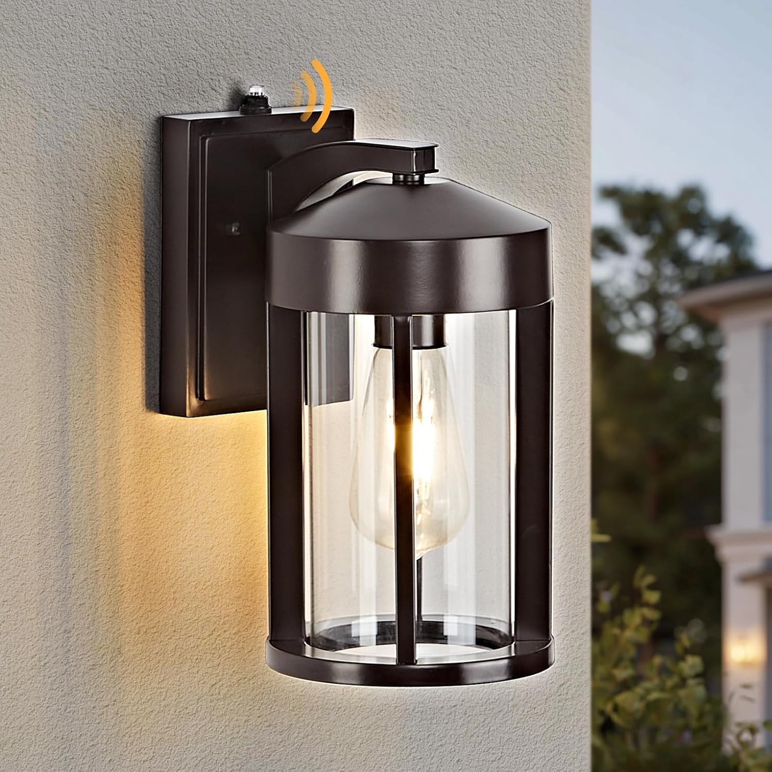 OKELI Dusk to Dawn Coffee-Bronze Outdoor Wall Lights Fixture with Photocell Sensor Waterproof Anti-Rust Porch Light