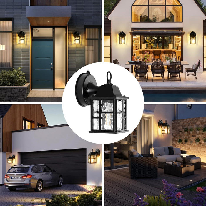 Outdoor Wall Lights, 2 Pack Dusk to Dawn Porch Fixtures Wall Mounted - okeli lights