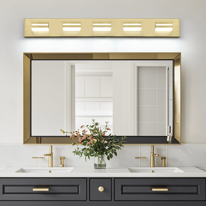 5-Light Bathroom Vanity Modern LED Light Over Mirror Dimmable Mirror Front Lighting