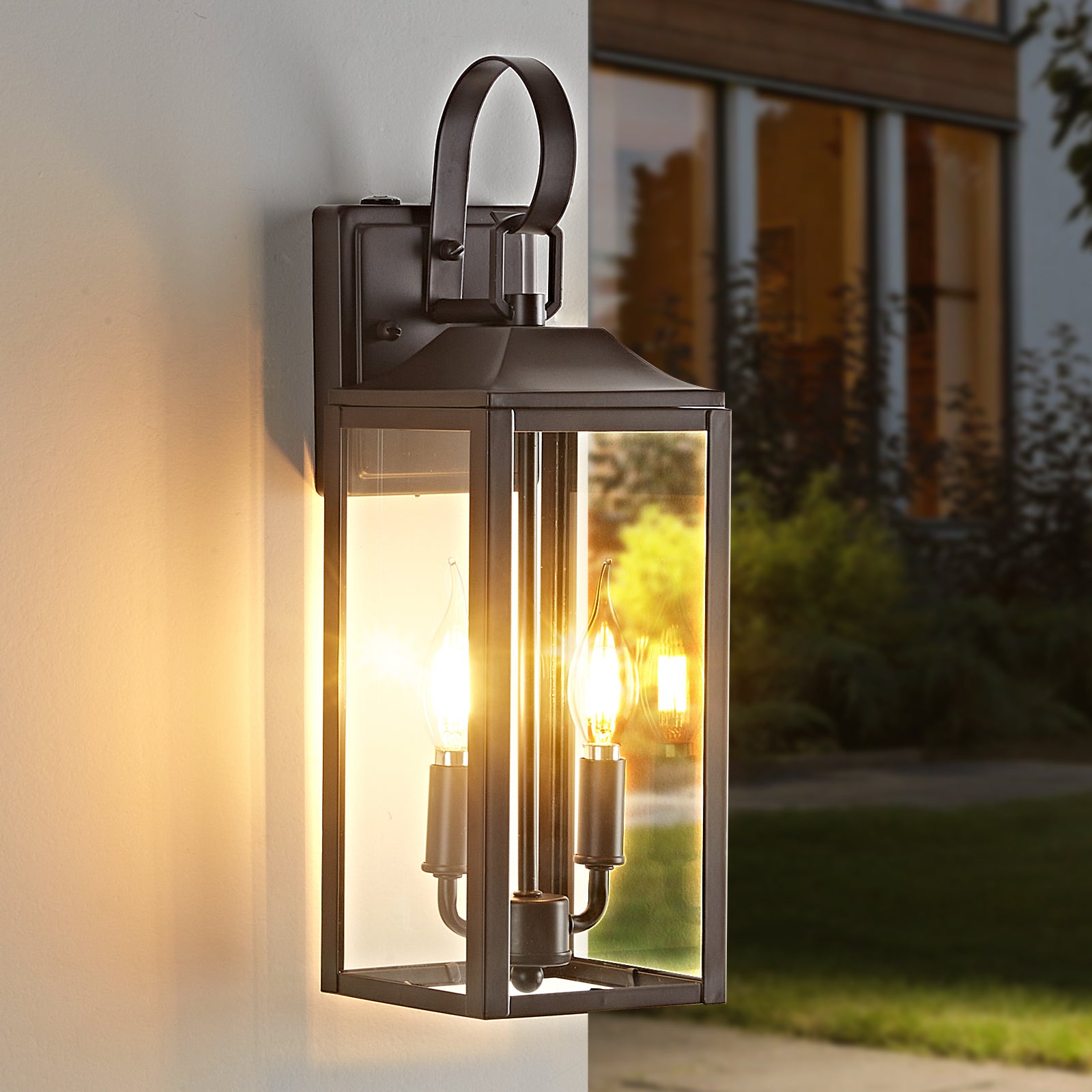 Outdoor Lighting Fixtures Dusk to Dawn Wall Sconce Front Porch Exterior Light 1-Pack