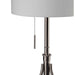 32-37"H Adjustable Tripod Table Lamp Fabric Shade Lighting - okeli lights
