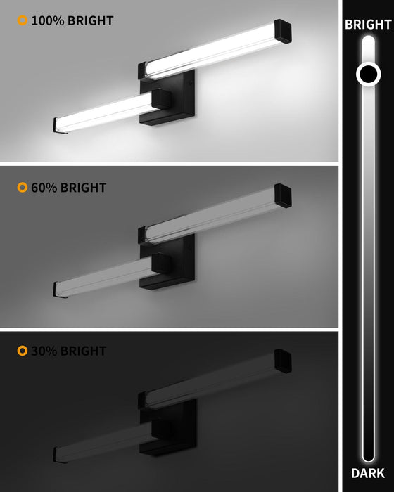 Black Vanity Lights Bathroom LED Dimmable Modern Wall Lighting - okeli lights