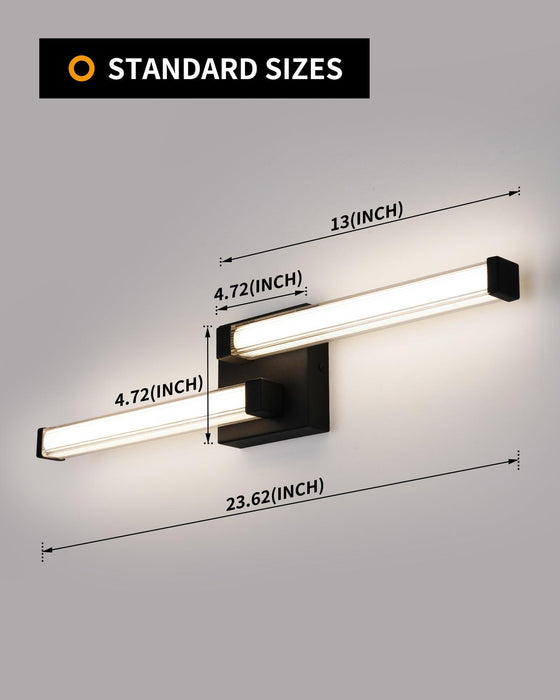 Black Vanity Lights Bathroom LED Dimmable Modern Wall Lighting - okeli lights