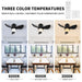 Black Small Ceiling Fan with Lights and Remote Modern Flush Mount LED - okeli lights